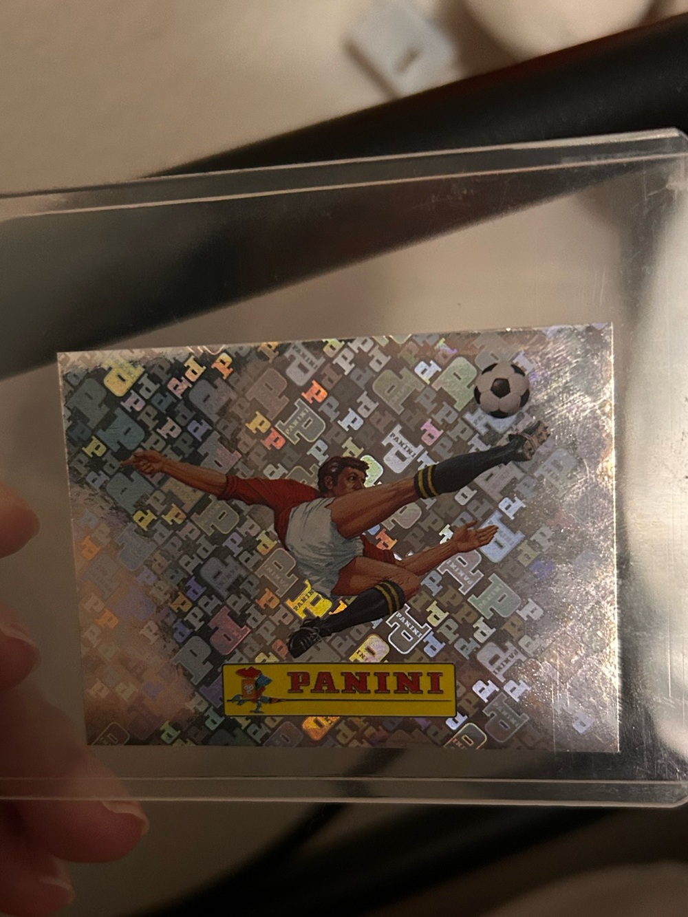 Panini Holographic Sticker - Silver with Yellow and Red Accents